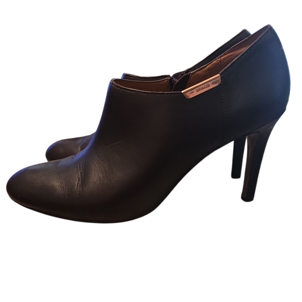 Coach Seneca Women’s Leather Bootie In Chestnut Brown Heel Size 10B - Picture 2 of 8